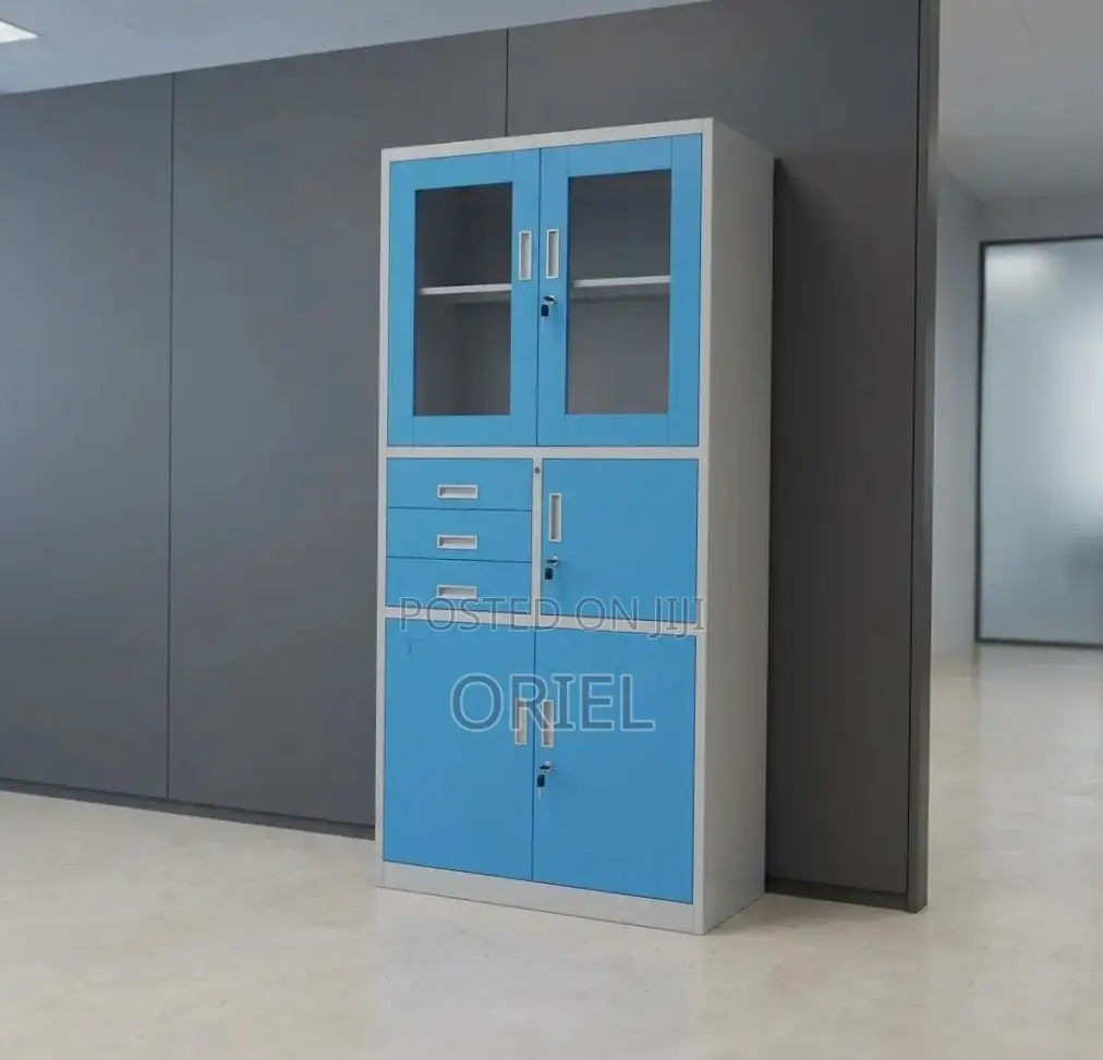 Office Cabinet : Blue Cabinet With Inbuilt Digital Safe.