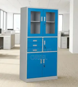 Office Cabinet : Blue Cabinet With Inbuilt Digital Safe.