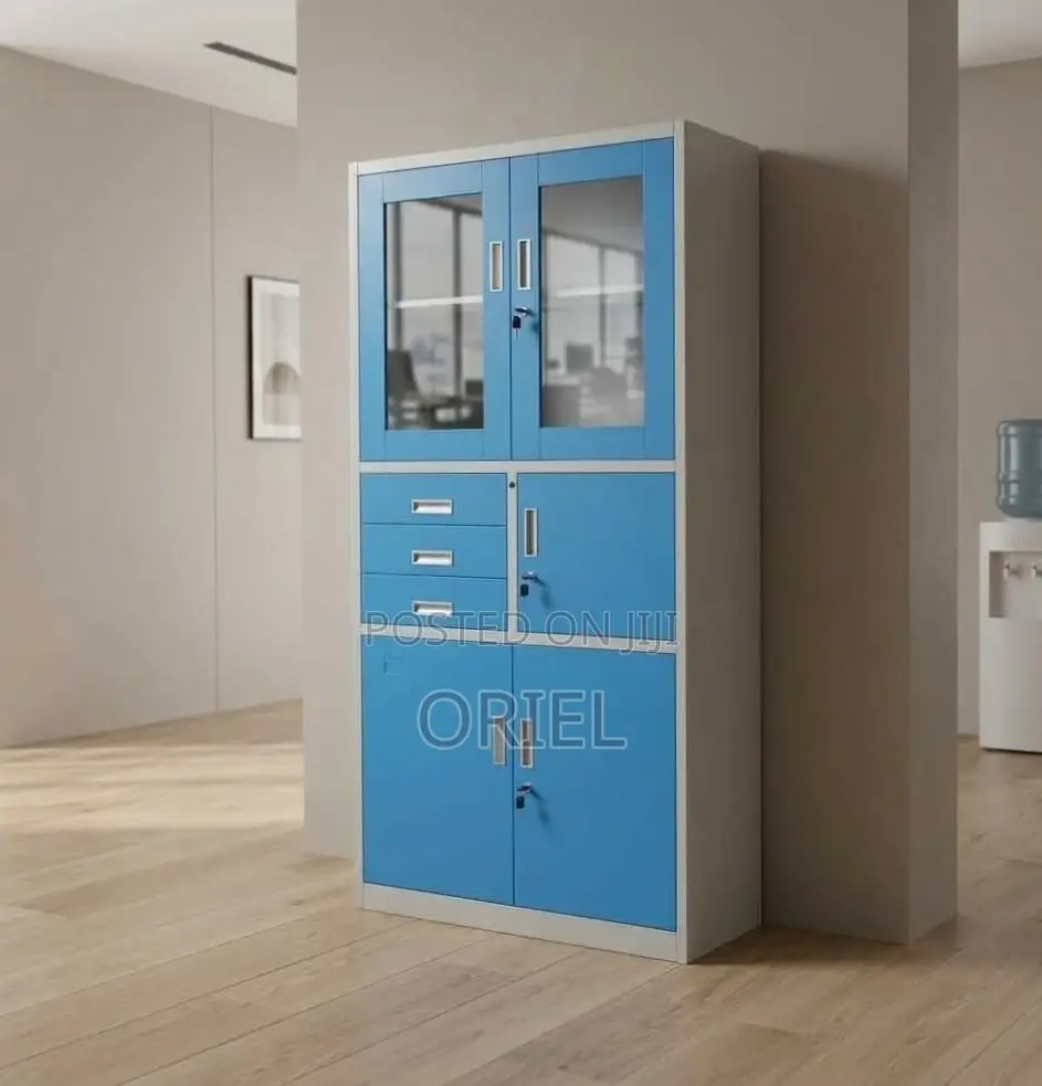 Office Cabinet : Blue Cabinet With Inbuilt Digital Safe.