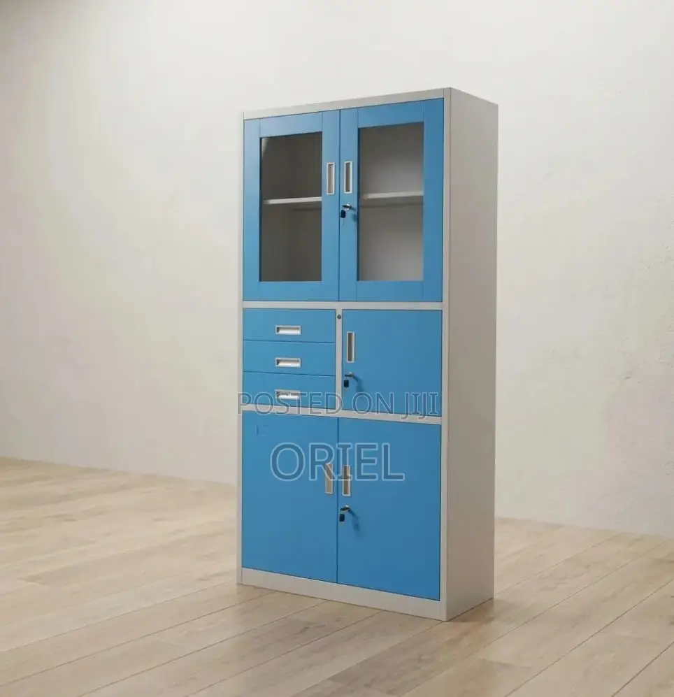 Office Cabinet : Blue Cabinet With Inbuilt Digital Safe.