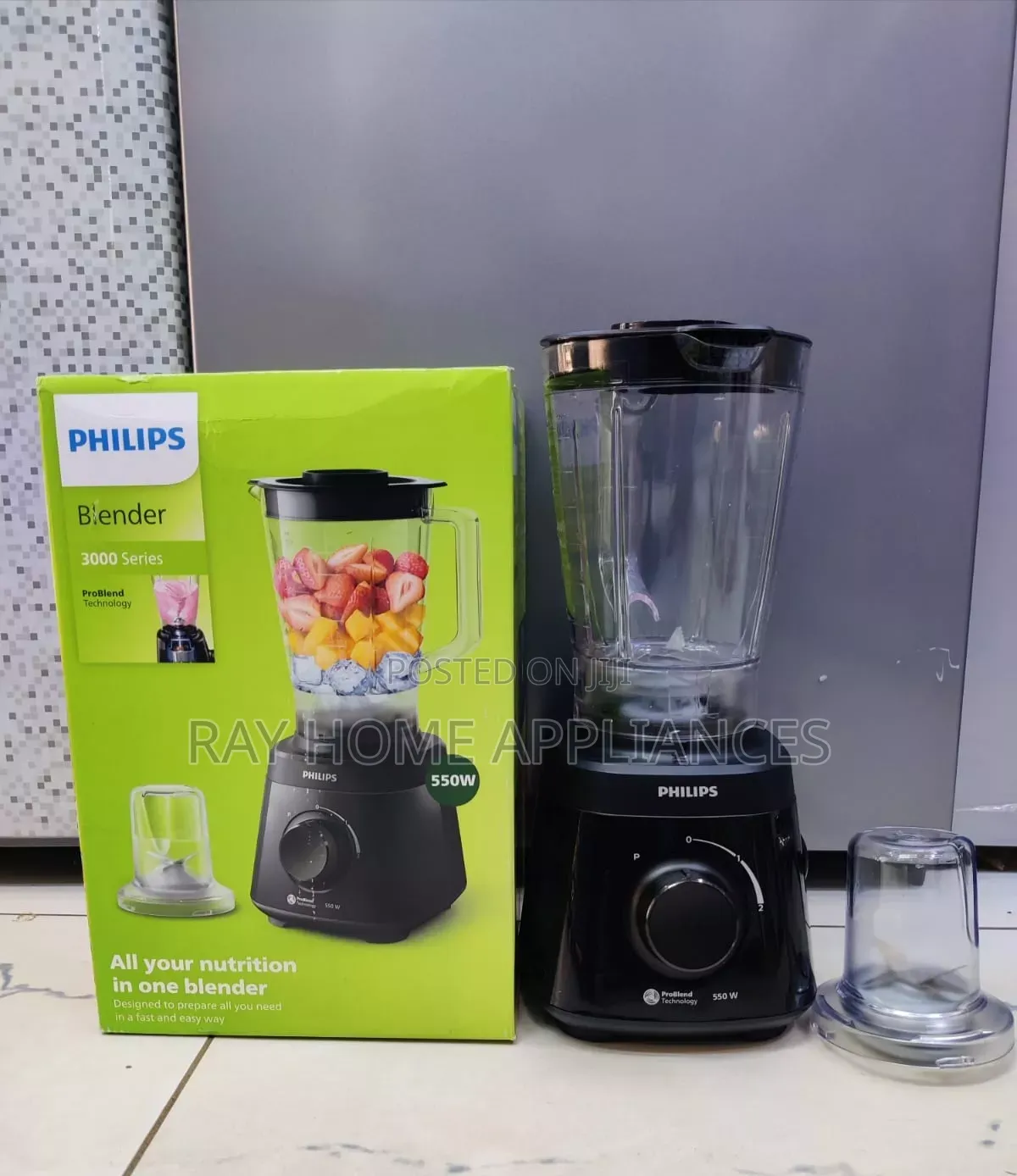 Philips Blender 550w 1L Capacity With Stainless Steel Blades Black