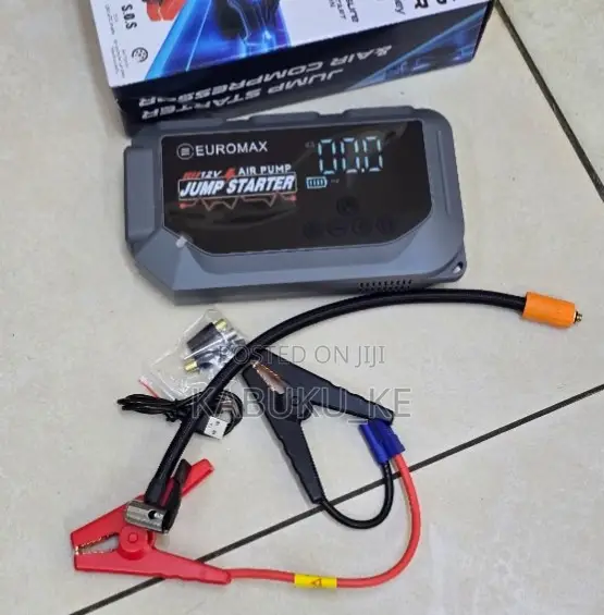 EUROMAX 12V Multifunctional Car Air Pump With Jump Starter High Power