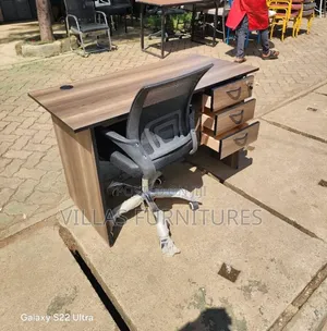 Modern 1.2m Desk and Secretarial Mesh Chair for Office Tasks