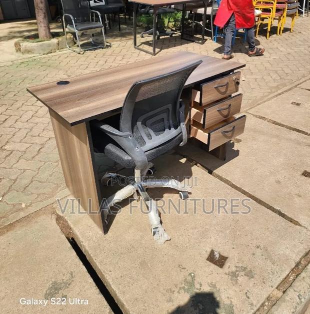 Modern 1.2m Desk and Secretarial Mesh Chair for Office Tasks