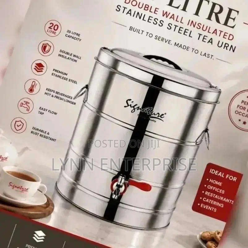 Double Wall Insulated Stainless Steel Tea Urn 20 Litres