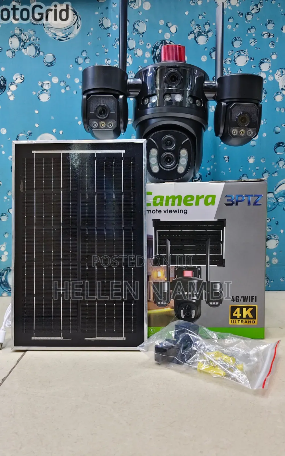 V380 Pro 4 Lens 4G AI Solar CCTV Camera
