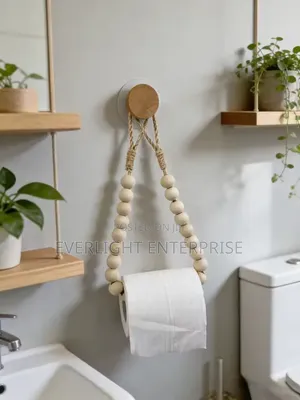 Wooden Bead Paper Towel Holder