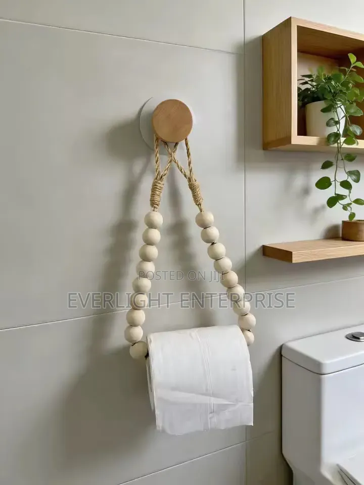 Wooden Bead Paper Towel Holder