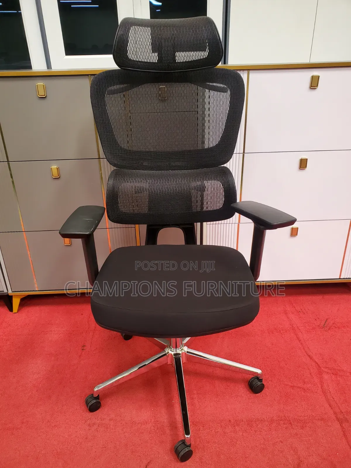 Split-Back Orthopedic Office Chair With Coat Hanger