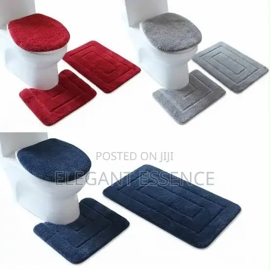 3 in 1 Piece Microfiber Toilet Mat Set