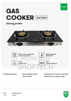 Syinix Double Burner Glass Top