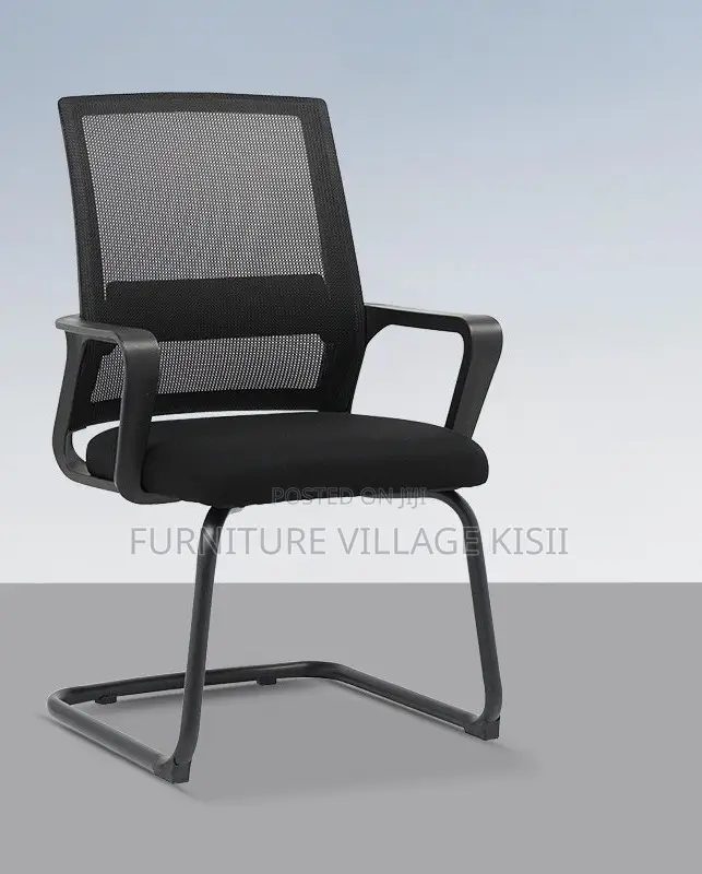 Office Chair; Black Mesh Office Waiting Chair