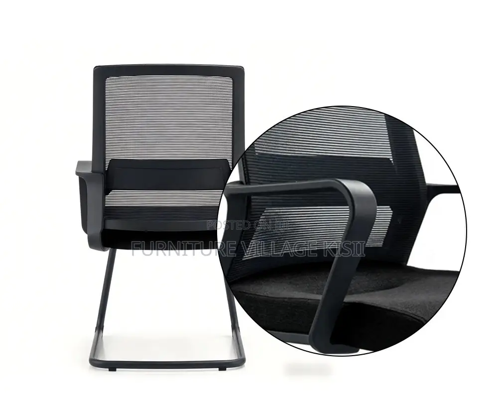 Office Chair; Black Mesh Office Waiting Chair
