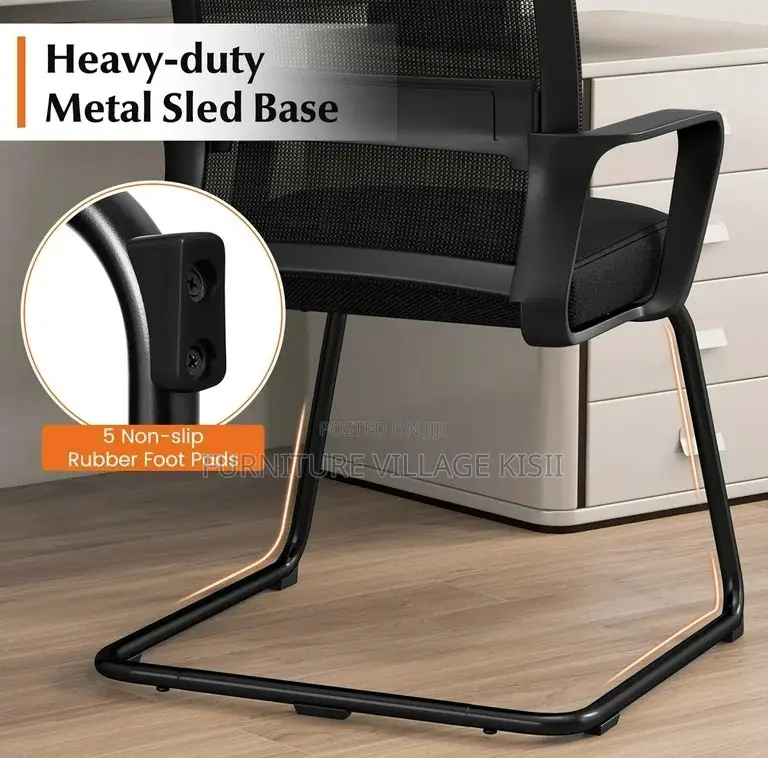 Office Chair; Black Mesh Office Waiting Chair