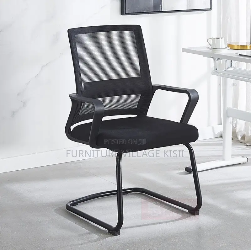 Office Chair; Black Mesh Office Waiting Chair