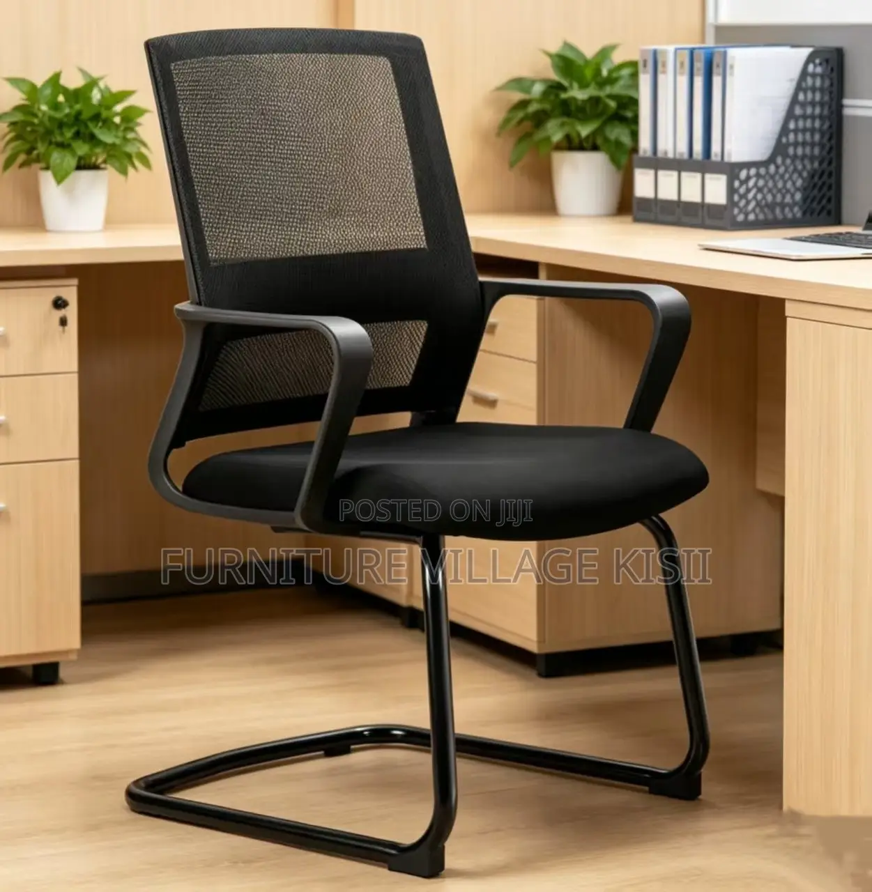 Office Chair; Black Mesh Office Waiting Chair