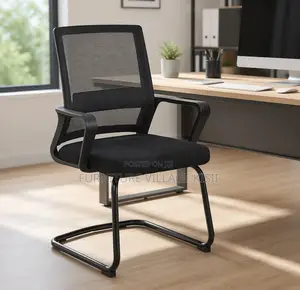 Office Chair; Black Mesh Office Waiting Chair