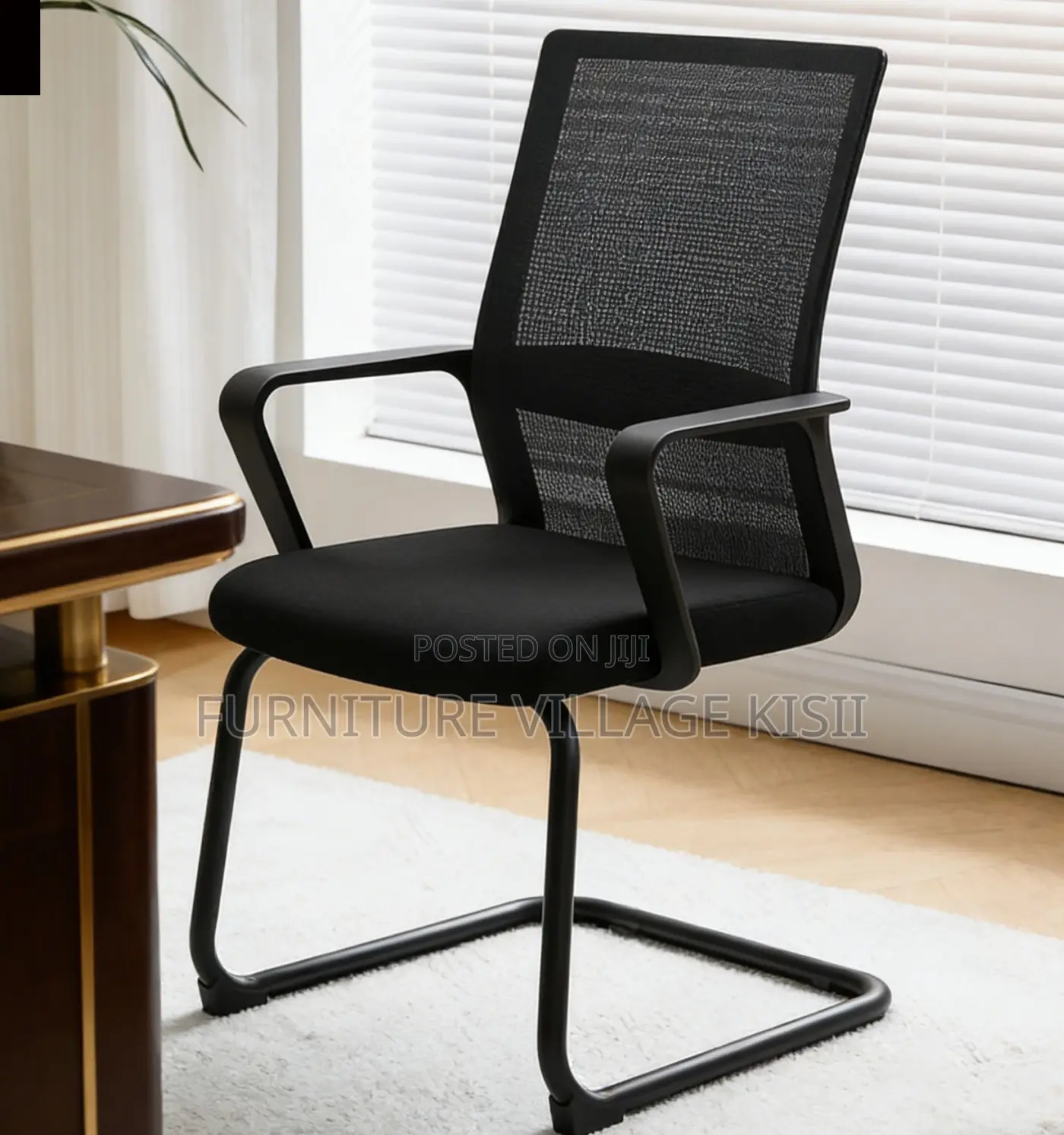 Office Chair; Black Mesh Office Waiting Chair