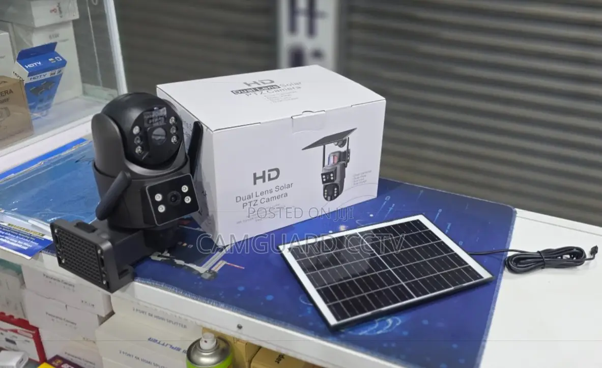 HD Dual Lens Solar Powered PTZ Security Camera Wireless WiFi CCTV