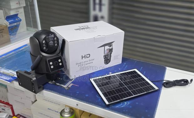 HD Dual Lens Solar Powered PTZ Security Camera Wireless WiFi CCTV