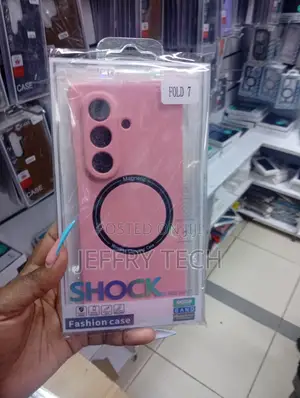 Pink Shockproof Phone Case Designed for the Samsung Galaxy Z Fold 7.