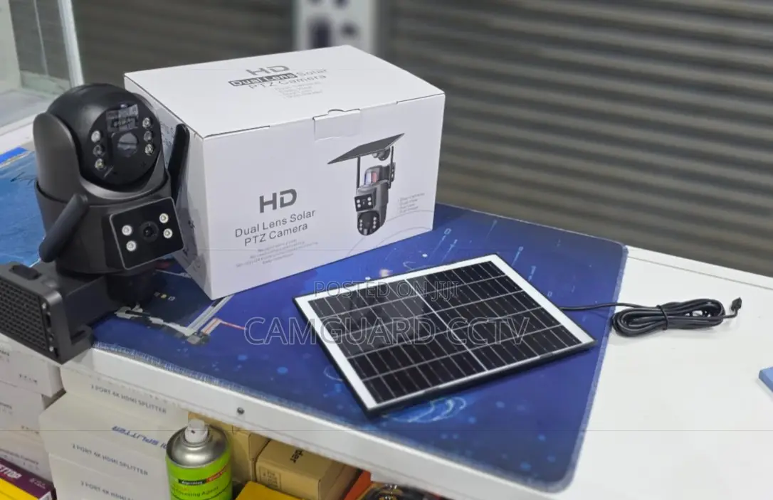 Dual Lens Solar PTZ Outdoor Security Camera HD Wireless Surveillance