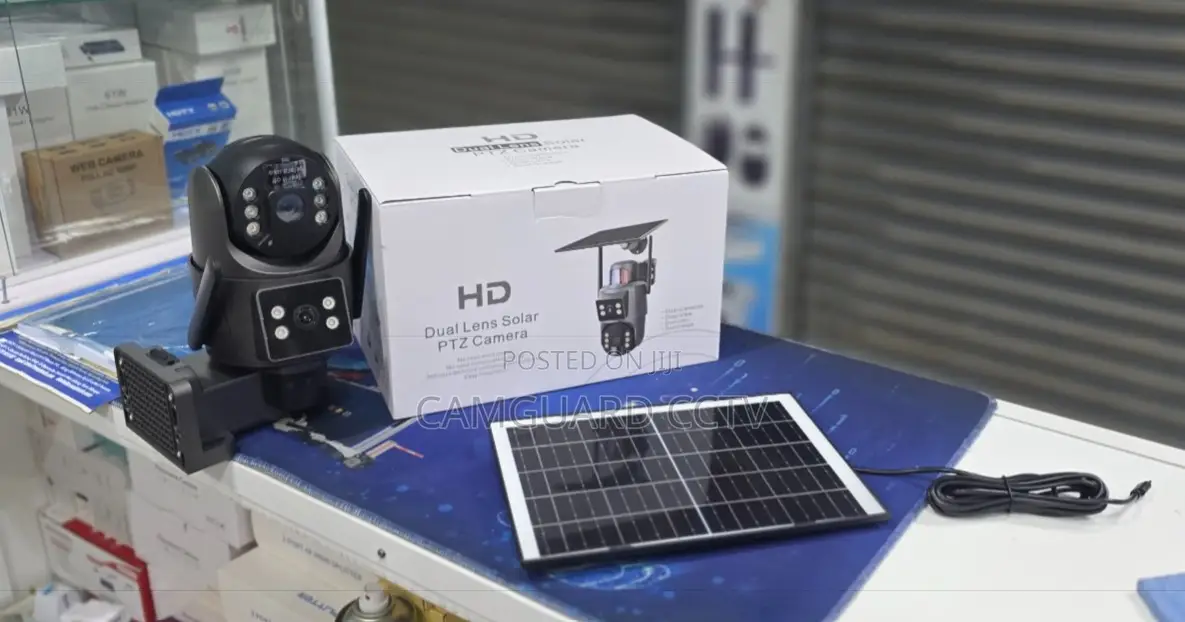 1080p HD Dual Lens Solar Security Camera 360° PTZ, View Night Vision