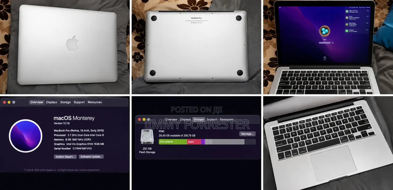 Laptop Apple MacBook Pro 2015 8GB Intel Core i5 HDD+SSD 256GB