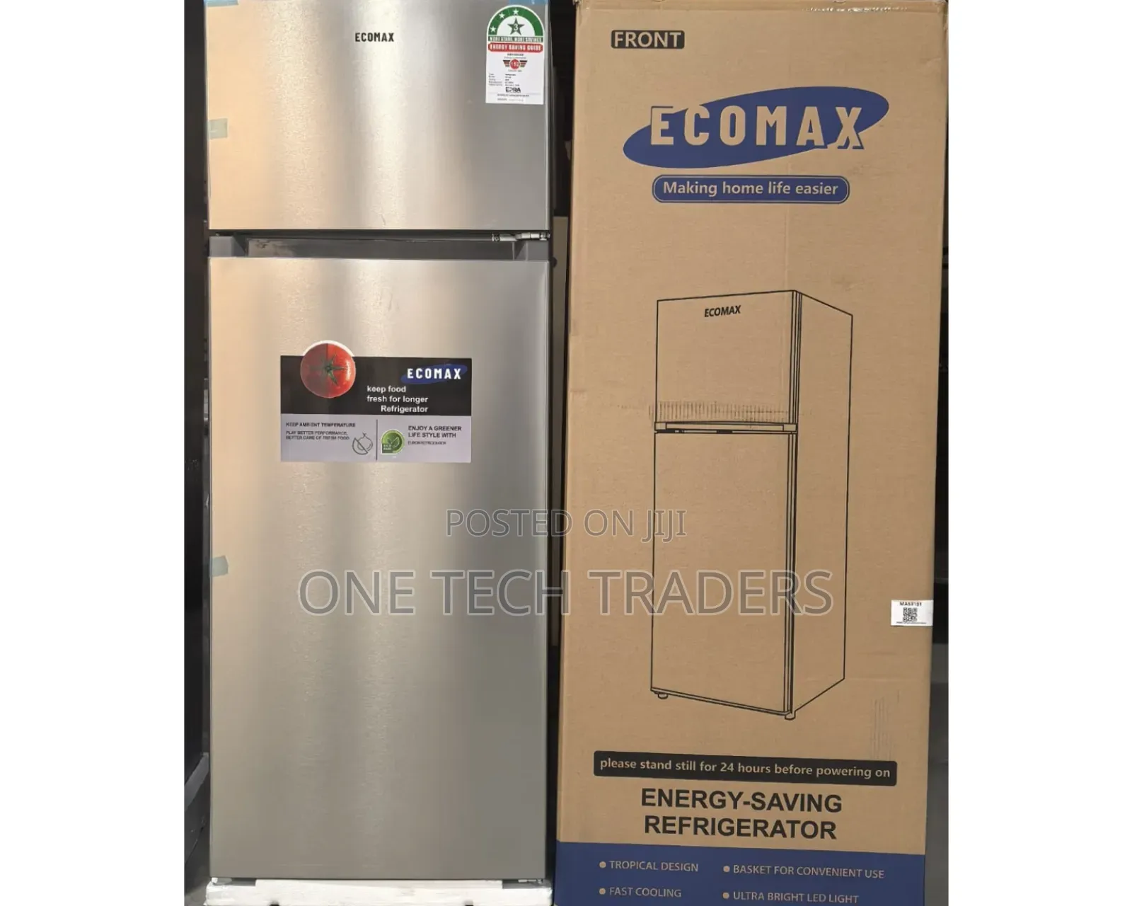 Fridge, Ecomax 230 Litres Dark Silver Double Door Refrigerator