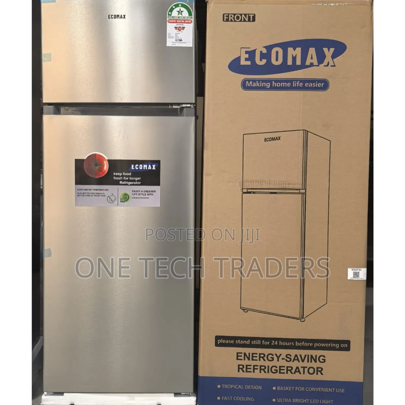 Fridge, Ecomax 230 Litres Dark Silver Double Door Refrigerator