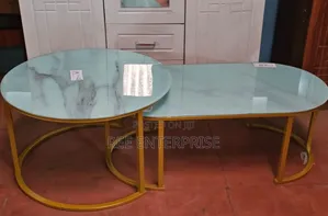 🔥🔥2 in 1 Marble Nesting Coffee Table (Glass Effect) White