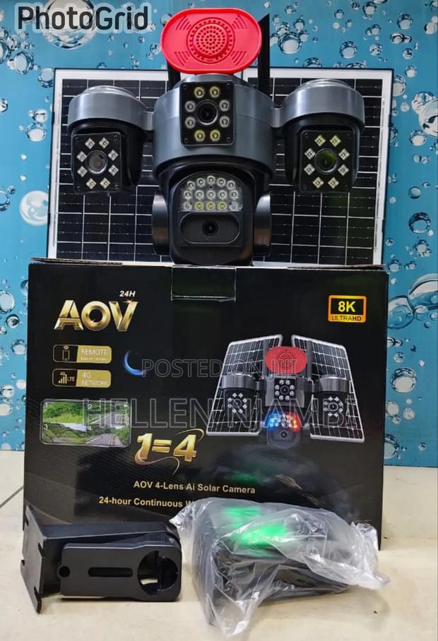 *AOV 4- Lens Ai Smart Solar Camera With 4g,e-Sim and Siren