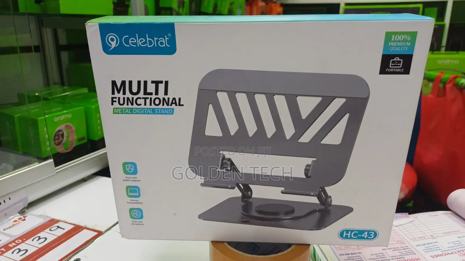 Adjustable Metal Phone & Tablet Stand – Multifunctional Desk Holder