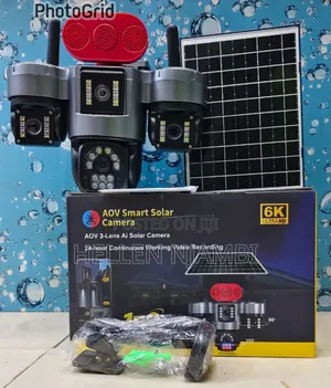 *AOV 3- Lens Ai Smart Solar Camera With Siren, 4G and E-Sim