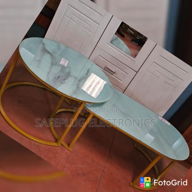 2-Piece Nesting Coffee Table – Modern Marble Glass Effect