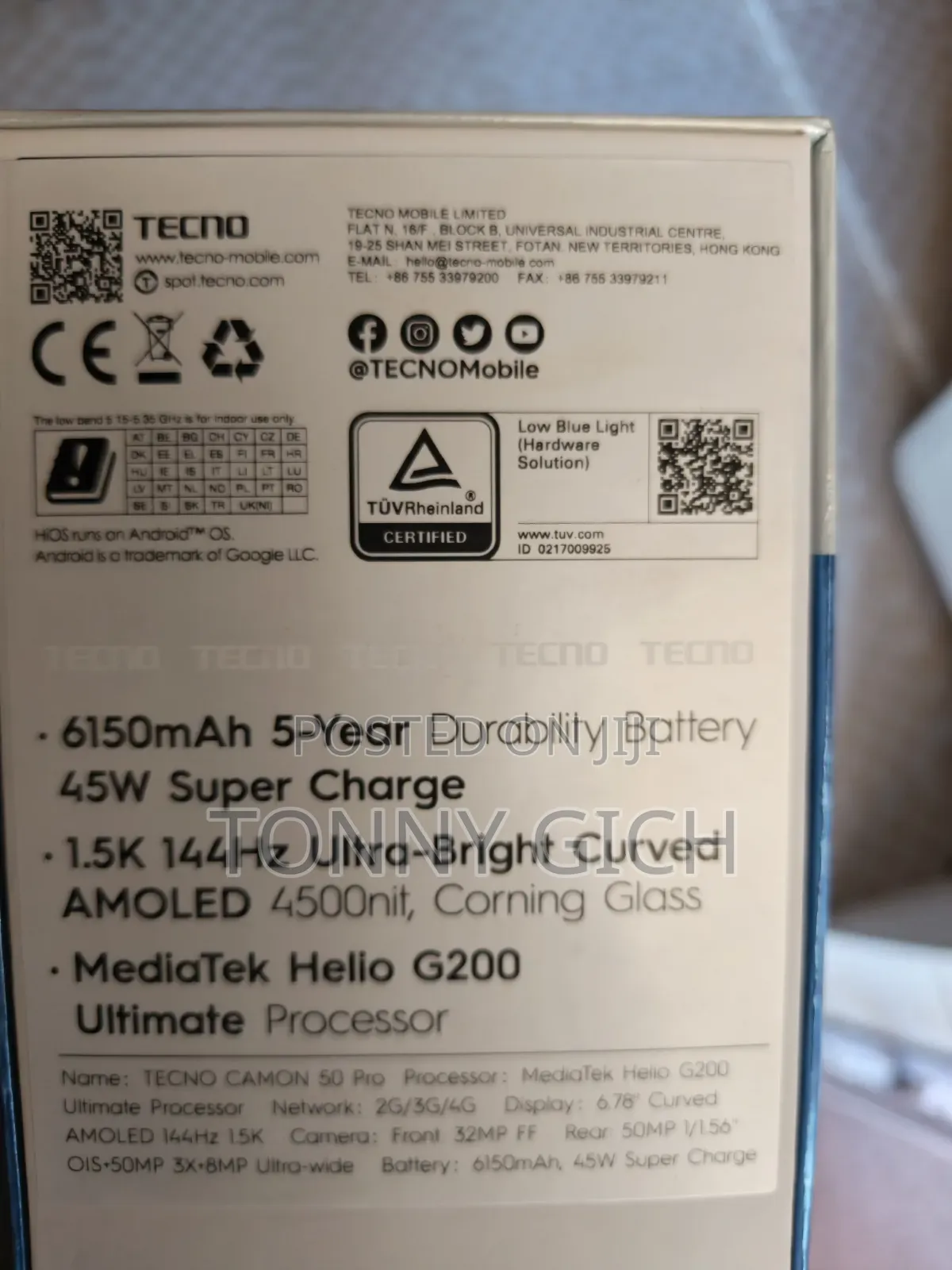 Tecno Camon 50 Pro 256 GB Gray