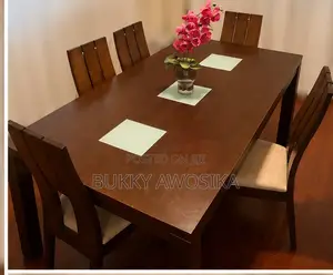 Elegant 6-Seater Solid Wood Dining Table & Chairs, Excellent Condition