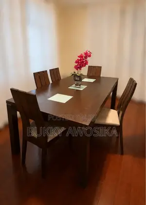 Elegant 6-Seater Solid Wood Dining Table & Chairs, Excellent Condition