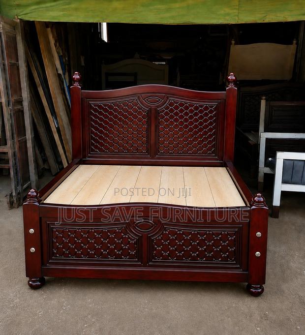 Imperial 5x6 Mahogany Bed | Luxury Carved Wooden Bed
