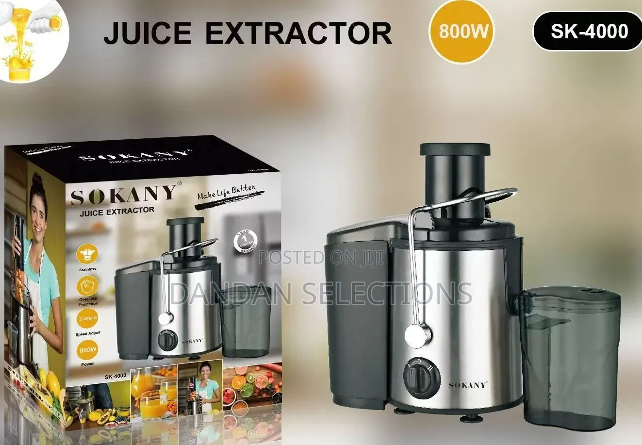 800 Watts Sokany Juicer