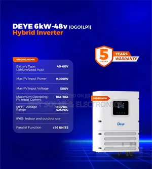 Deye 6kva - 48v Lithium Ion Battery 9000w PV