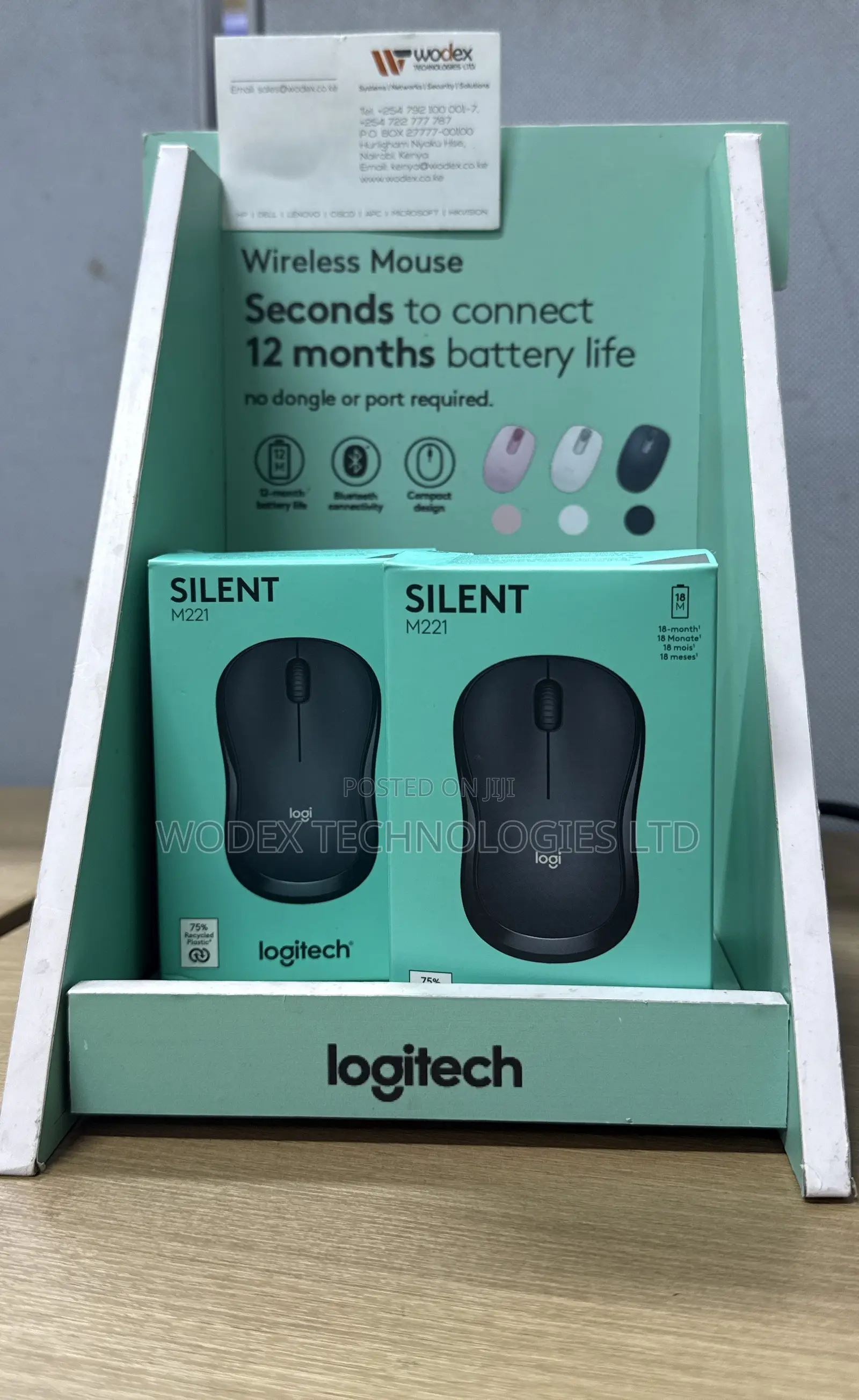 Logitech M221 Silent Wireless Mouse (Black).