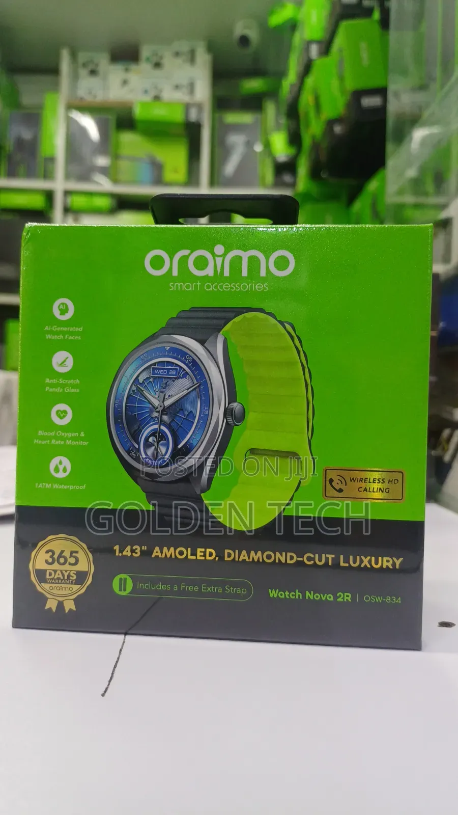 Oraimo Watch Nova 2R AMOLED OSW-834 Unisex Smartwatch With Extra Strap