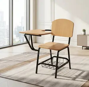 Office Furniture; Wooden Student Chair and Writting Pad