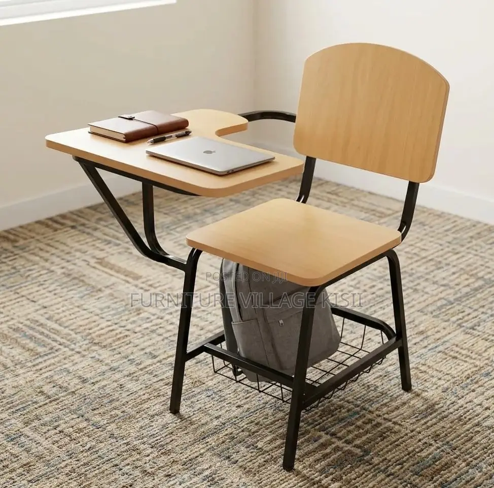 Office Furniture; Wooden Student Chair and Writting Pad