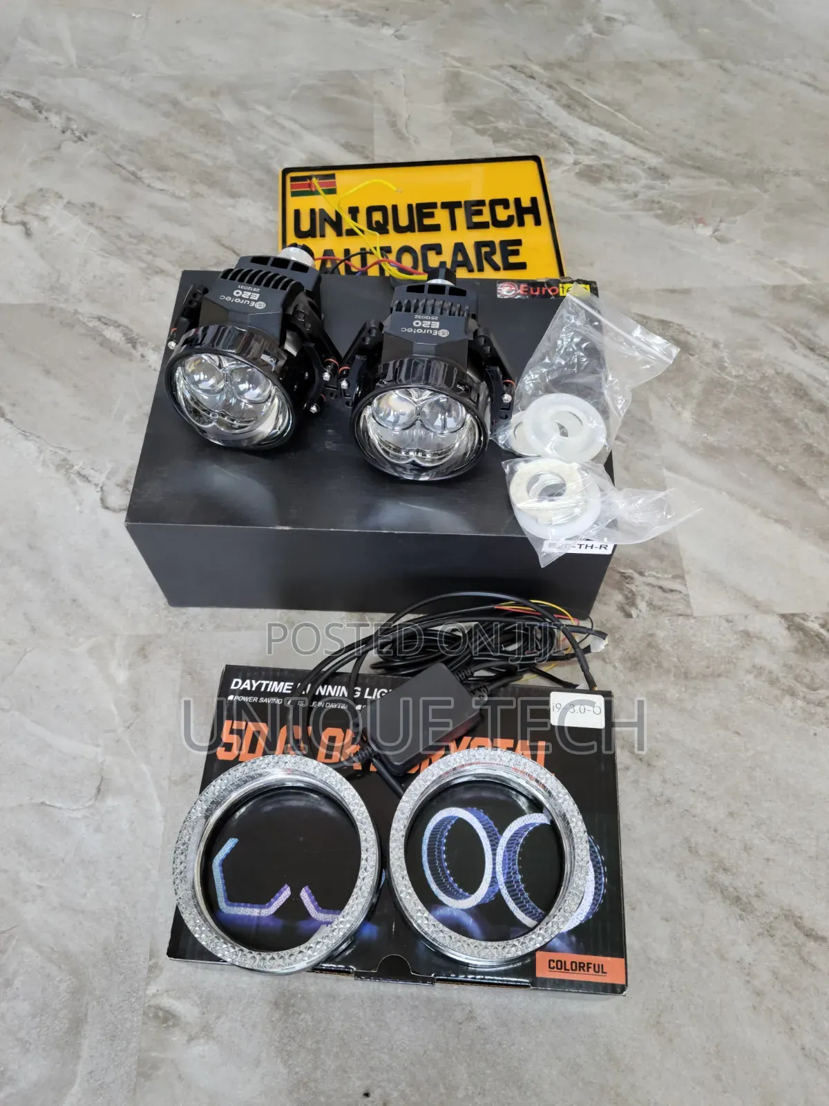 3" Bi LED Headlight Projectors 2 Laser With  5D Crystal Ring