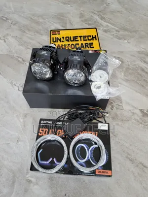 3" Bi LED Headlight Projectors 2 Laser With  5D Crystal Ring