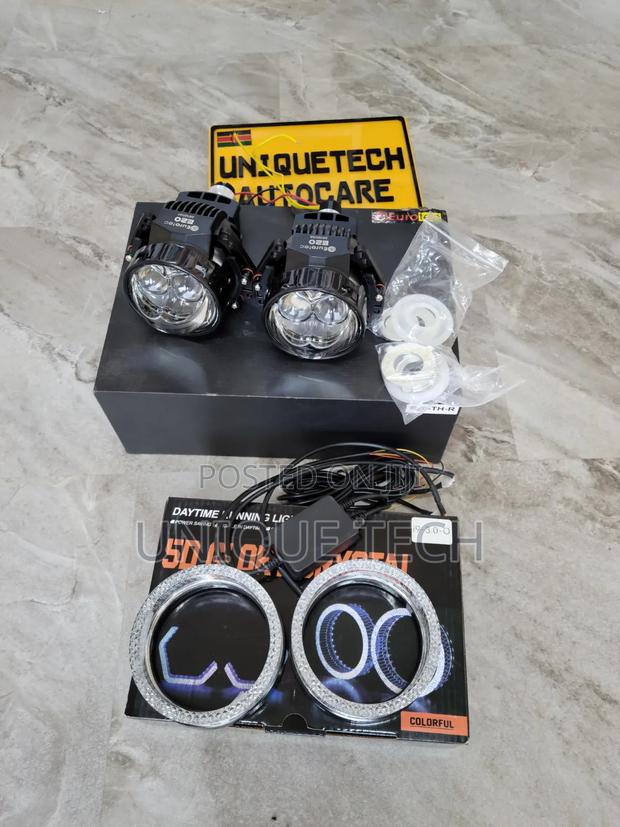 3" Bi LED Headlight Projectors 2 Laser With  5D Crystal Ring