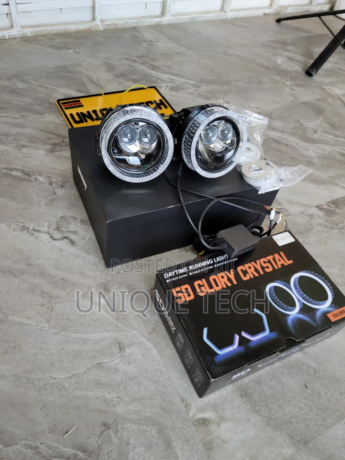 3" Bi LED Headlight Projectors 2 Laser With  5D Crystal Ring