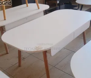 Imported Executive Coffee Table With Drawers, White ,,